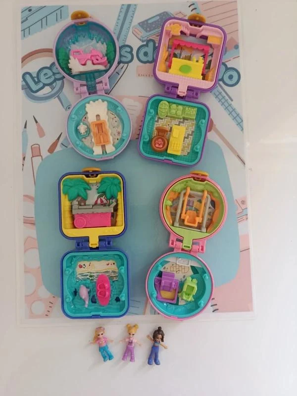 Lot de 4 boite polly pocket